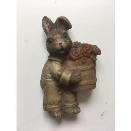 FRIDGE MAGNET - RABBIT WITH ROSES