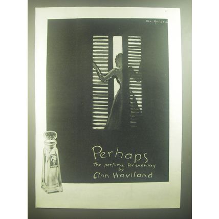 1945 Ann Haviland Perhaps Perfume Advertisement - art by Andre Girard