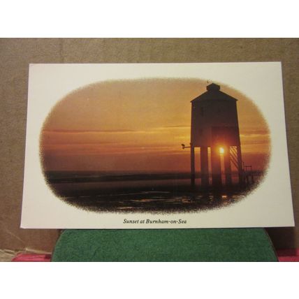 SUNSET, BURNHAM-ON-SEA, SOMERSET unused postcard Colourmaster =