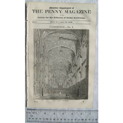 1836 The Penny Magazine No. 262 Cambridge