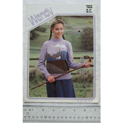 Vintage: Wendy 1955 lady's picture sweater, DK