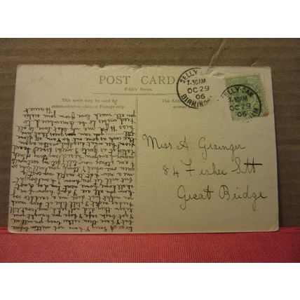 WYCHE CUTTING, MALVERN . used antique postcard by F, Frith 1906 postmark =