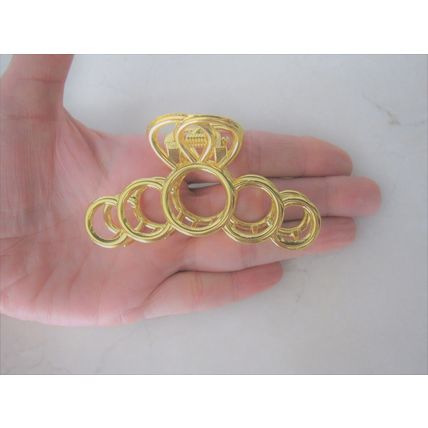 Rose gold silver or dark silver tone circles metal hair claw clip