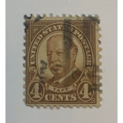 US #685 Taft 4c Stamp Used Canceled Postage American Presidents Four Cents Brown
