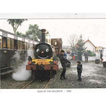 Locomotive Loch Santon Station Isle of Man Postcard unused VGC