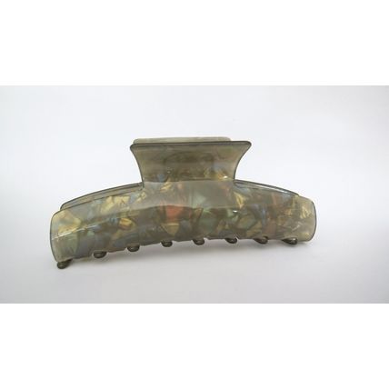 Iridescent gray abalone sea shell effect hair claw clamp clip