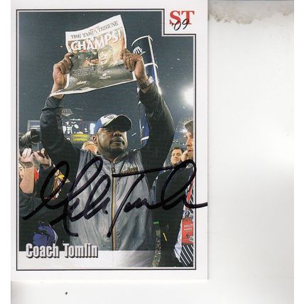 MIKE TOMLLIN 2010 AUTOGRAPHED PITTSBURGH STEELERS SUPER BOWL CHAMPION HEAD COACH