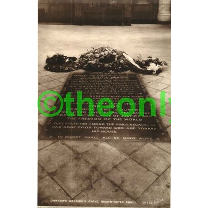 Unknown Warrior Grave, Westminster Abbey, London, Walter Scott RP Postcard