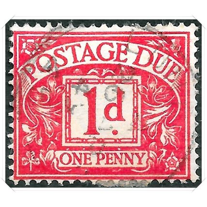 D2 1914 Royal Cypher Postage Dues 1d Carmine Used hrd2-d