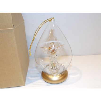 Avon Spun Glass Angel Ornament Very Nice In Box 1999 Gold