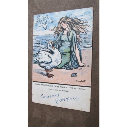 1905 Postcard - Hans Anderssen's Fairy Tales - Wild Swans -Artist Sydney Carter