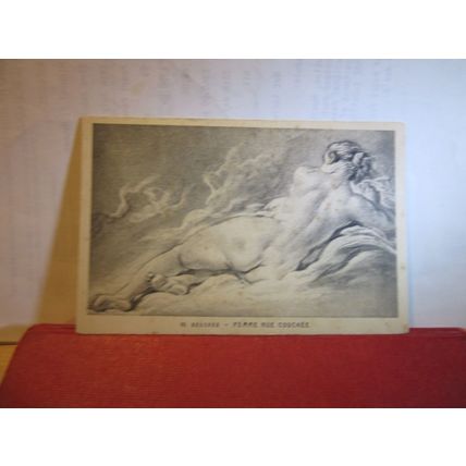 FEMME NUE COUCHEE by Francois Boucher. unused postcard Louvre, Paris =