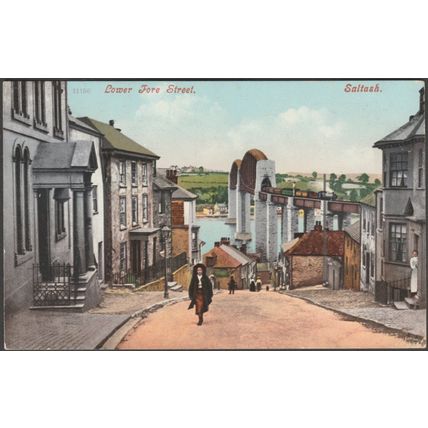 Lower Fore Street, Saltash, Cornwall, 1907 - Blum & Degen Postcard