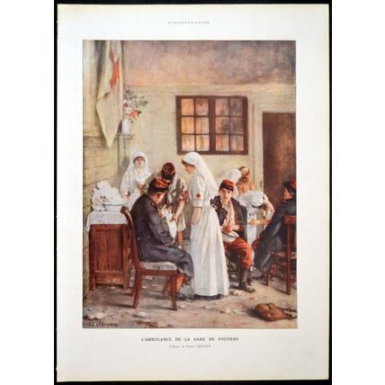 POITIERS STATION AMBULANCE 1915 Henri Gervex FRANCE WORLD WAR I PRINT