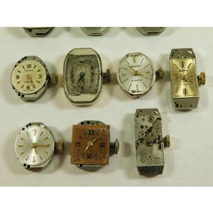 10 Antique Vintage Ladies Wristwatch Movements Spares Or Repair Marvin Rotary &c