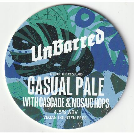 UNUSED KEG CLIP FRONT - UNBARRED BREWERY - CASUAL PALE