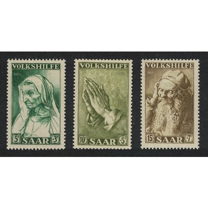 Saar Paintings National Relief Fund 3v 1955 MNH SG#362-364