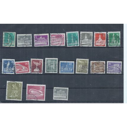 Berlin stamps. 1956 Buildings set used. SG B132 - B146a CV £70 (AH306)