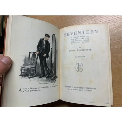 1916 BOOTH TARKINGTON "SEVENTEEN" ILLUSTRATED FICTION USA ANTIQUE BOOK (P4)