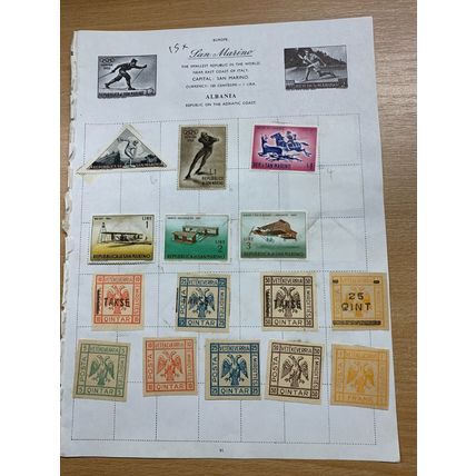 15 x VINTAGE SAN MARINO & ALBANIAN HINGED STAMPS (LL)