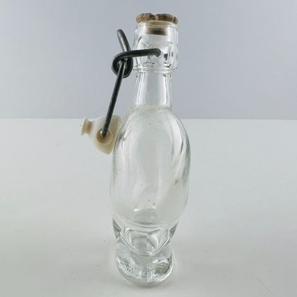 Heart Shaped Perfume Bottle with Stopper Empty Glass Vintage