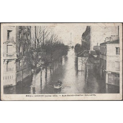Rue Saint-Charles (Grenelle), Paris Inonde, 1910 - CPA