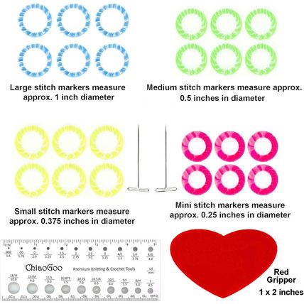 Chiaogoo Twist Red Lace 5-Inch Complete 7500-C Interchangeable Circular Knitting