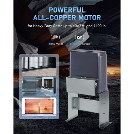 CO-Z 1400Lb Sliding Gate Opener Hardware Security System Kit for Sliding Gates u