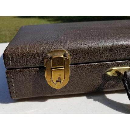 Vintage Dark Brown Leather Attache Briefcase Airway Presto Combination Lock