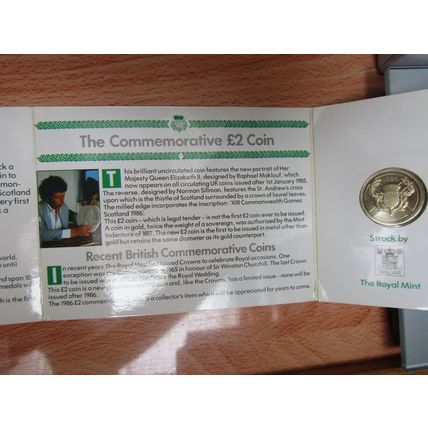 1986 Commonwealth Games Commemorative Coin £2 Cover Dairy Crest Foods