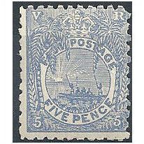 Fiji 1893 SG85 5d Ultramarine Perf 11x10 Mounted Mint