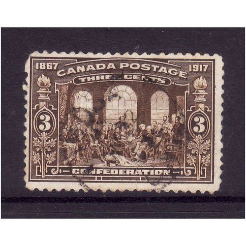 Canada 1917 Confederation 3c Deep Brown Sg 245 Fine used