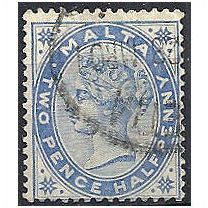Malta 1885 SG25 2 1/2d Bright Blue Fine Used ..