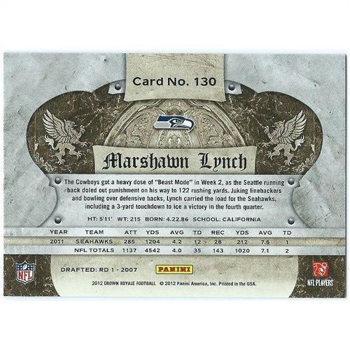 2012 Panini Crown Royale - #135 - Marshawn Lynch