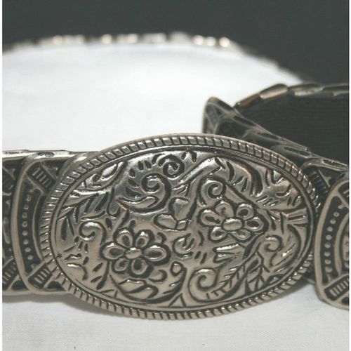 Vintage 1970 1980 Silver Metal Corcertina Belt One Size Mens Womens