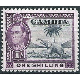 Gambia 1938 SG156 1/- Slate Blue & Violet Mounted Mint .. ..