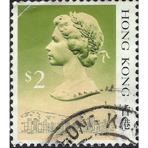 HONG KONG, Queen Elizabeth II, green to beige 1990, $2, #3