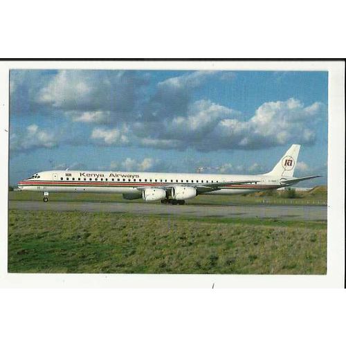 Aviation KENYA AIRWAYS DC-8-71 Postcard by Buchair (8950)