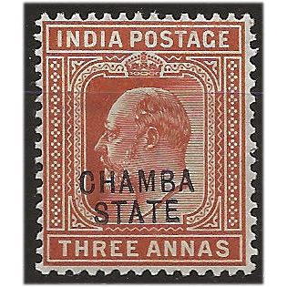 Chamba (ICS) 1905 SG34 3a Orange-Brown Mounted Mint . ..