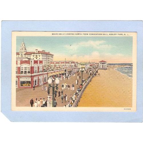 New Jersey Asbury Park Boardwalk Looking North From Convention Hall~1787