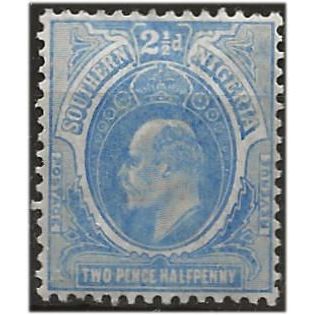 Southern Nigeria 1912 SG48 2 1/2d Bright Blue Mounted Mint . .. .