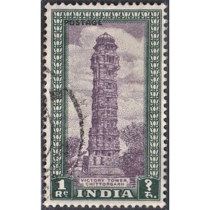 India, 1949 1R Victory Tower, Chittorgarh. SG 320 (Scott #218), used