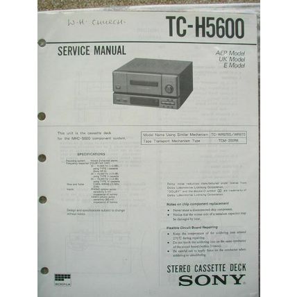 SONY TC-H5600 Original Service manual