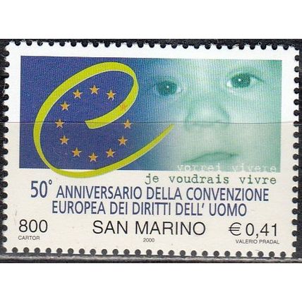 San Marino 2000 Michel 1899 Neuf ** Cote (2006) 1.00 Euro Droits de l'Homme