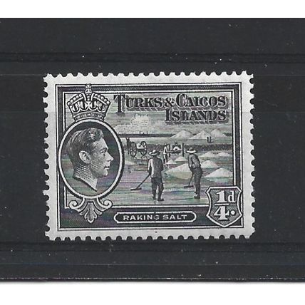 Turks&Caicos.SG194 1/4d Raking Salt (Black).Mounted Mint.Aug24o