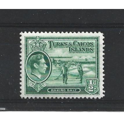 Turks&Caicos.SG195 1/2d Raking Salt (Green).Colour Unchecked.Mounted Mint.Aug24a