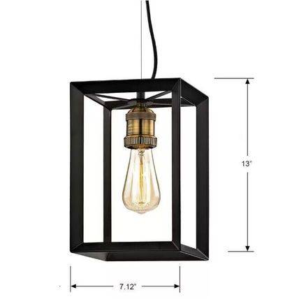 NEW Home Decorators Collection HD-1549-I 1Light Black Frame Antique Brass Socket