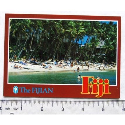 1990 postcard The Fijian Hotel Sandy Beach