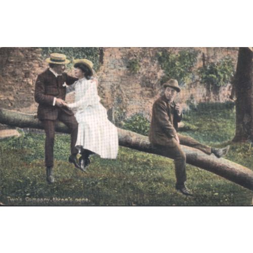 Antique GB PC 1906 - "Two's Company, Three's None"