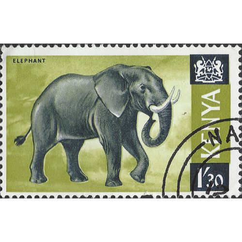 KENYA, MAMMAL, African elephant, green 1966, 1/30